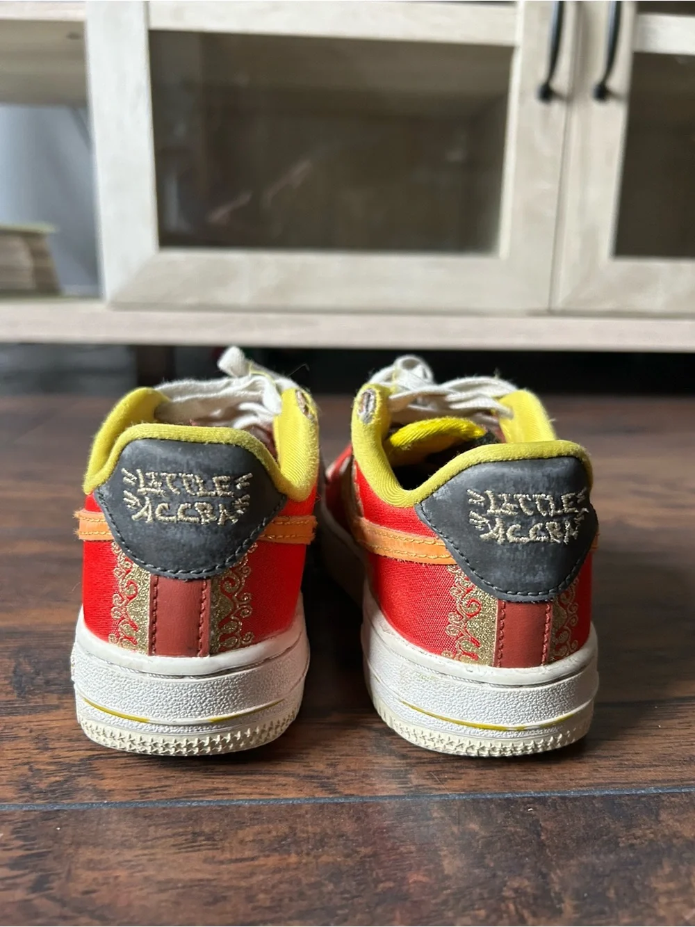 Nike Kids Red and Cream Low-Top Sneakers